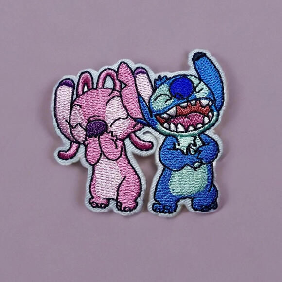 Other - Iron On Patch Disney Lilo & Stitch With Angel, Giggles